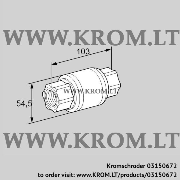 Kromschroder GRSF 15R, 03150672 non-return gas valve with flame arrester, 03150672