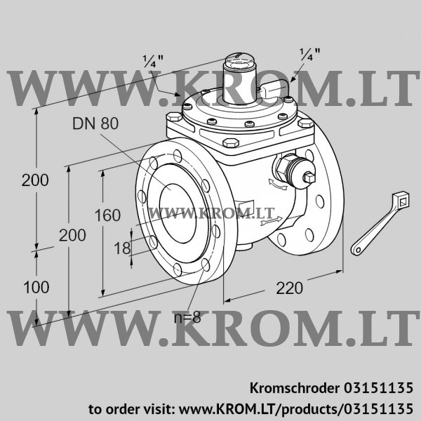 Kromschroder JSAV 80F50/1-0, 03151135 safety shut-off valve, 03151135