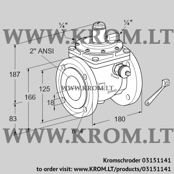 Kromschroder JSAV 50TA50/1-0, 03151141 safety shut-off valve, 03151141