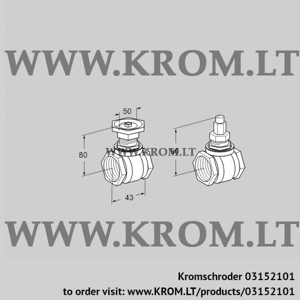 Kromschroder LEH 25R40, 03152101 flow adjusting cock for air, 03152101
