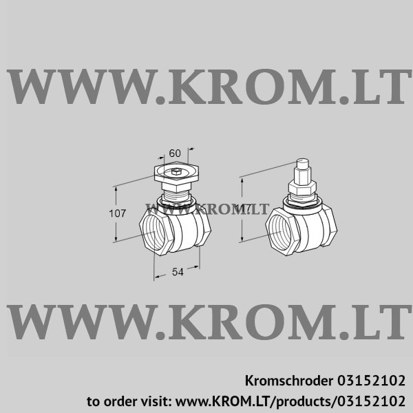 Kromschroder LEH 40R40, 03152102 flow adjusting cock for air, 03152102