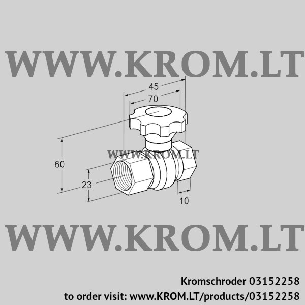 Kromschroder GEHV 8, 03152258 flow adjusting cock, 03152258