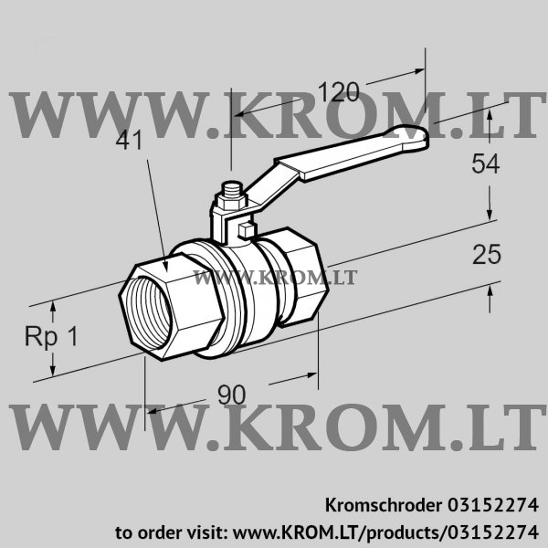 Kromschroder AKT 25R50B, 03152274 manual valve, 03152274