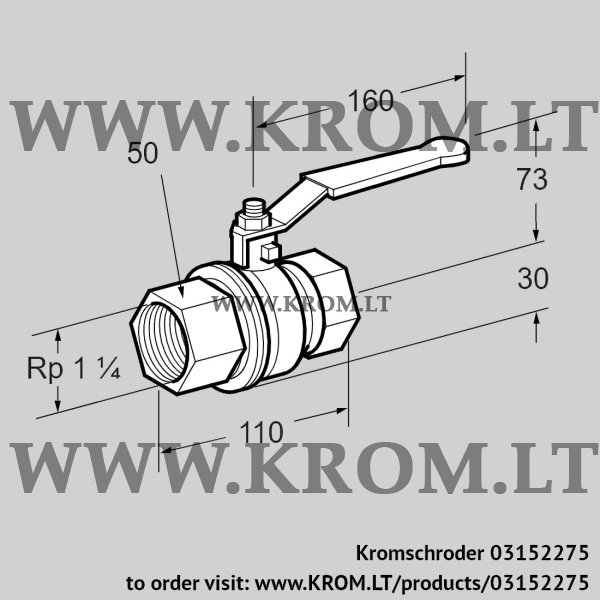 Kromschroder AKT 32R50B, 03152275 manual valve, 03152275