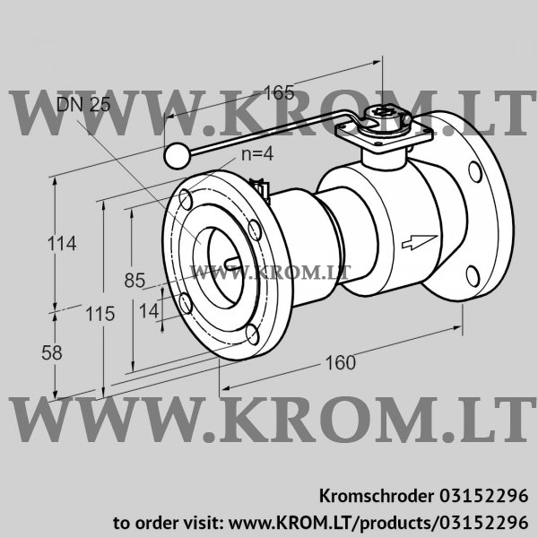 Kromschroder AKT 25F50TAS, 03152296 manual valve, 03152296