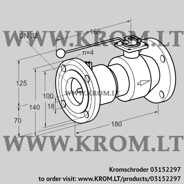 Kromschroder AKT 32F50TAS, 03152297 manual valve, 03152297