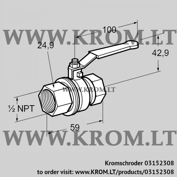 Kromschroder AKT 15TN88, 03152308 manual valve, 03152308