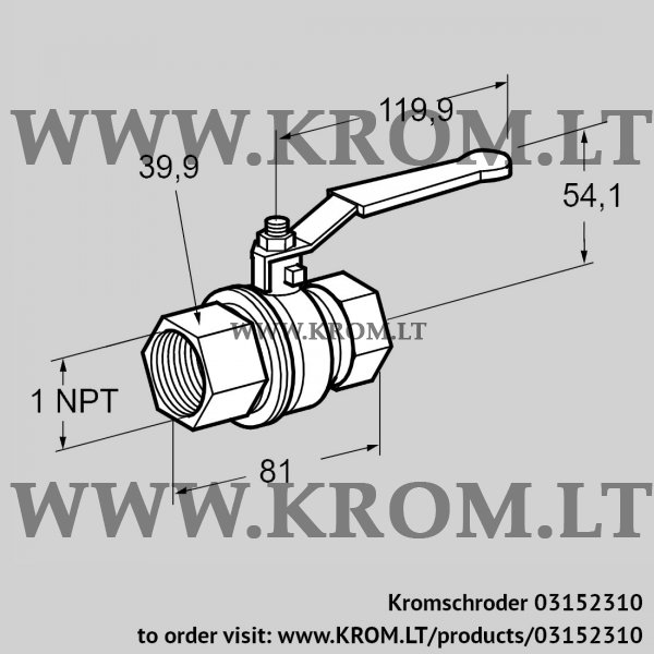 Kromschroder AKT 25TN88, 03152310 manual valve, 03152310