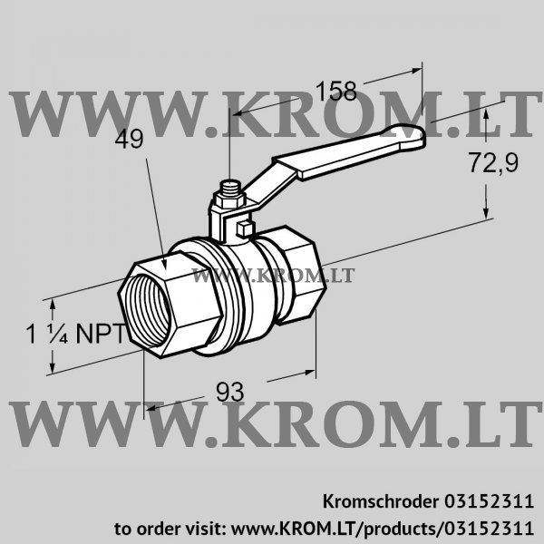 Kromschroder AKT 32TN88, 03152311 manual valve, 03152311