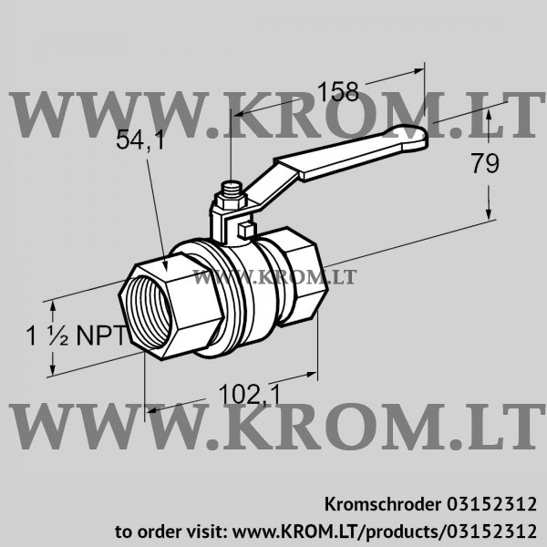 Kromschroder AKT 40TN88, 03152312 manual valve, 03152312