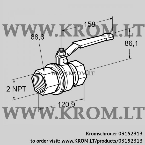 Kromschroder AKT 50TN88, 03152313 manual valve, 03152313