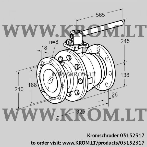 Kromschroder AKT 125F160G1, 03152317 manual valve, 03152317