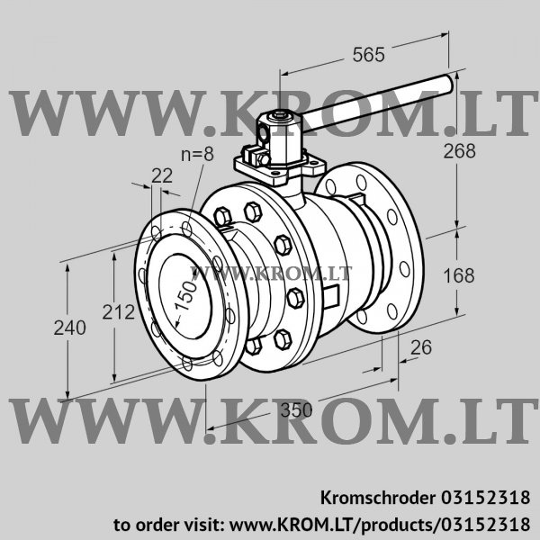 Kromschroder AKT 150F160G1, 03152318 manual valve, 03152318