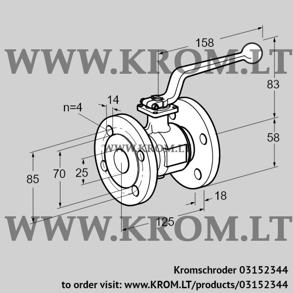 Kromschroder AKT 25F160GK, 03152344 manual valve, 03152344