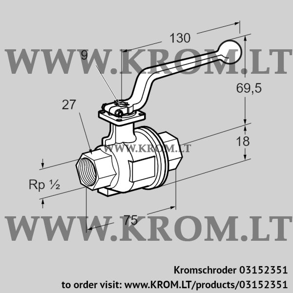 Kromschroder AKT 15R160S, 03152351 manual valve, 03152351