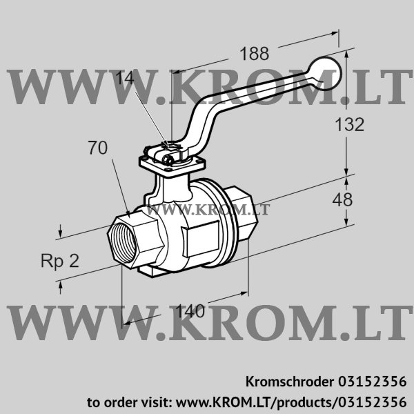 Kromschroder AKT 50R160S, 03152356 manual valve, 03152356