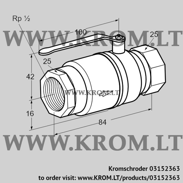 Kromschroder AKT 15R10TAS, 03152363 manual valve, 03152363