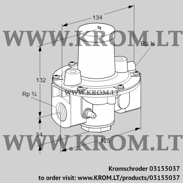 Kromschroder GDJ 20R04-4, 03155037 pressure regulator, 03155037