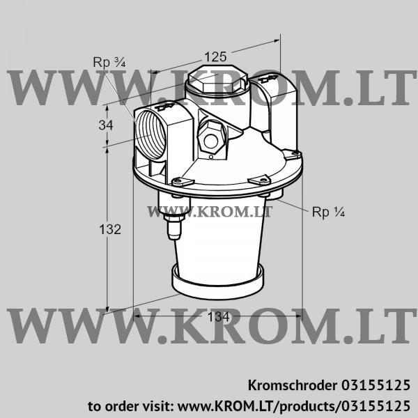 Kromschroder GIK 20R02-5L, 03155125 air/gas ratio control, 03155125