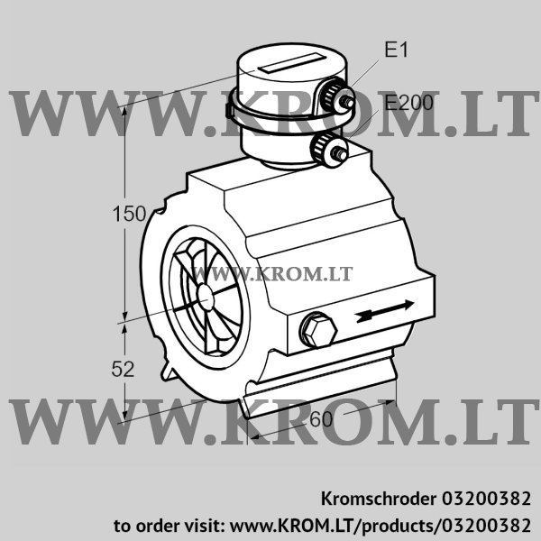 Kromschroder DM 65Z50-40, 03200382 flow meter, 03200382