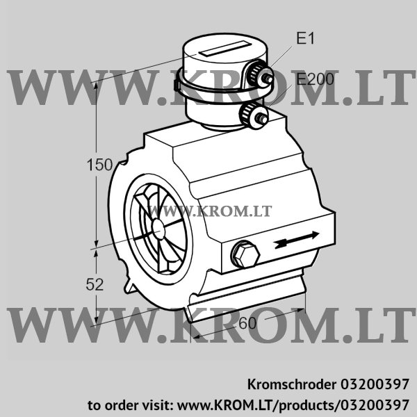 Kromschroder DM 65TW50-120, 03200397 flow meter, 03200397