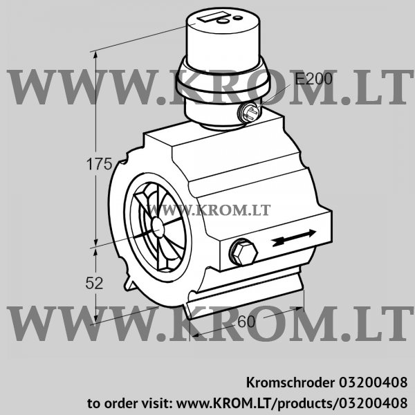 Kromschroder DE 65TW50-120B, 03200408 flow meter, 03200408