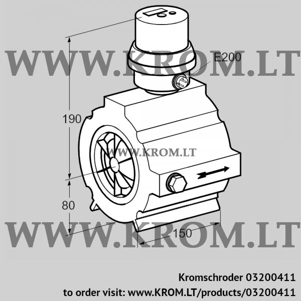 Kromschroder DE 250TW100-120B, 03200411 flow meter, 03200411