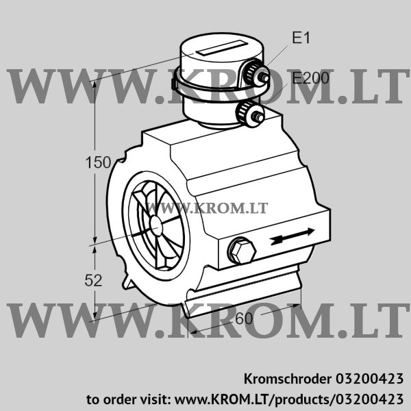 Kromschroder DM 65Z50-160, 03200423 flow meter, 03200423