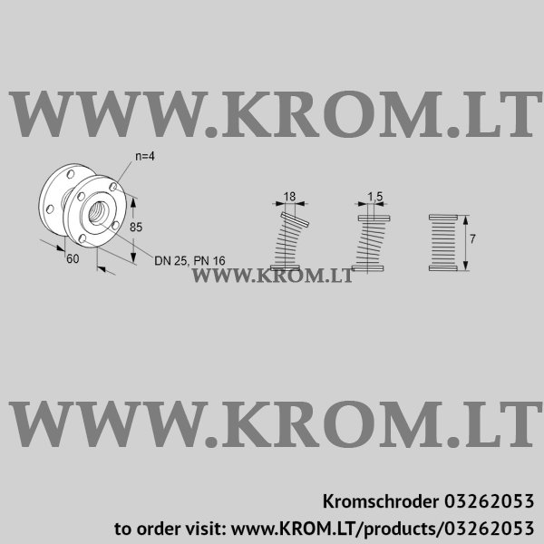 Kromschroder EKO 25F, 03262053 stainless steel bellows unit, 03262053