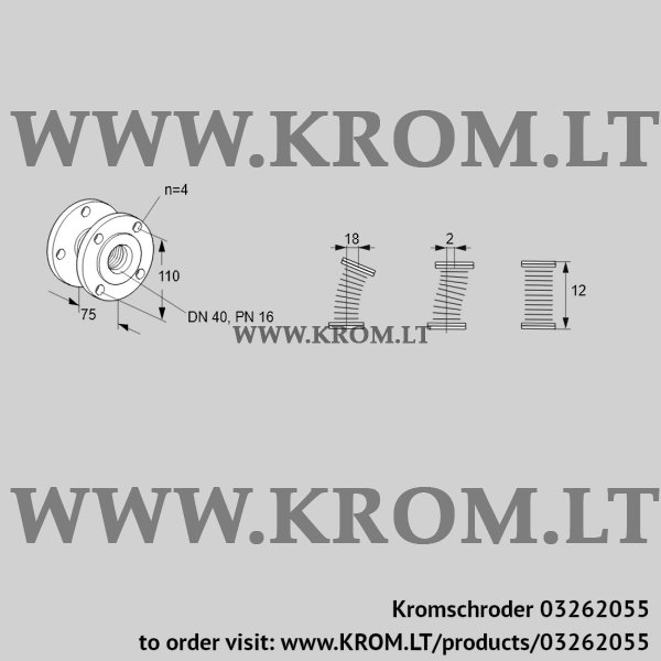 Kromschroder EKO 40F, 03262055 stainless steel bellows unit, 03262055