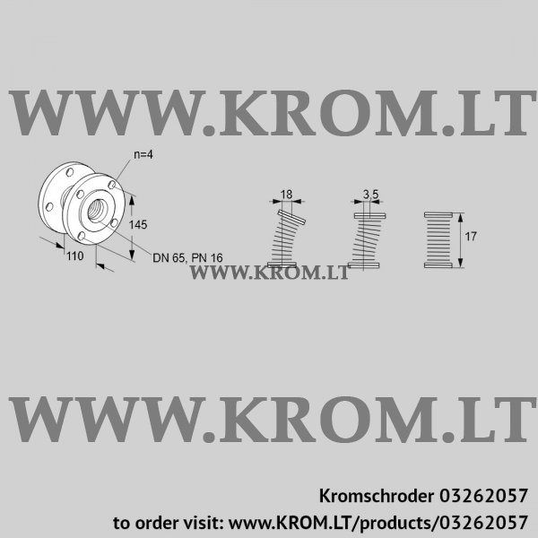 Kromschroder EKO 65F, 03262057 stainless steel bellows unit, 03262057