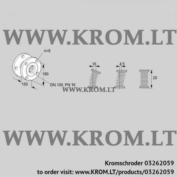 Kromschroder EKO 100F, 03262059 stainless steel bellows unit, 03262059