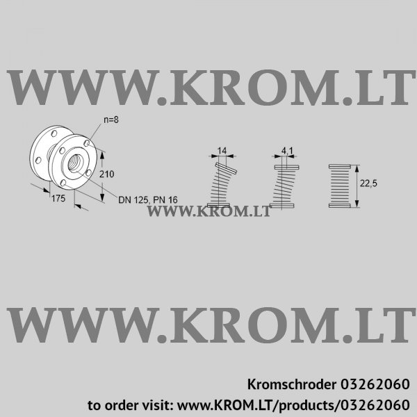Kromschroder EKO 125F, 03262060 stainless steel bellows unit, 03262060