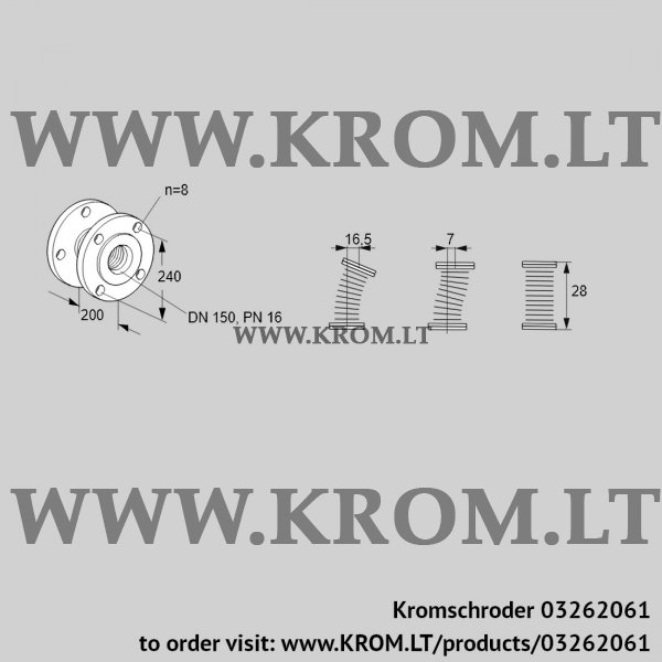 Kromschroder EKO 150F, 03262061 stainless steel bellows unit, 03262061