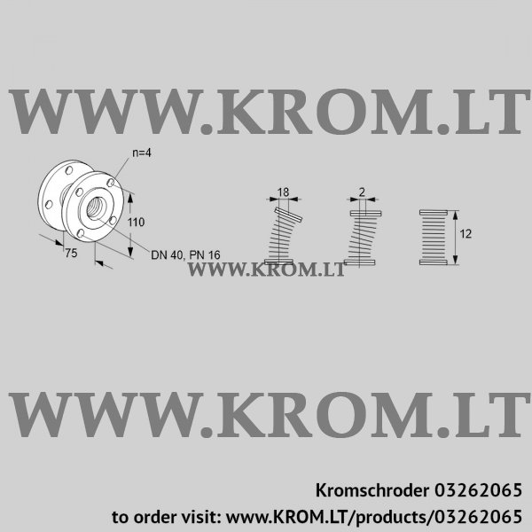 Kromschroder EKO 40F-Z, 03262065 stainless steel bellows unit, 03262065