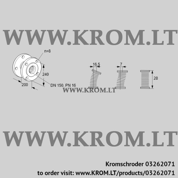 Kromschroder EKO 150F-Z, 03262071 stainless steel bellows unit, 03262071