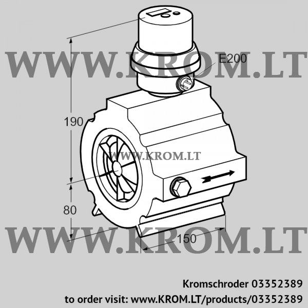 Kromschroder DE 250Z100-40B, 03352389 flow meter, 03352389