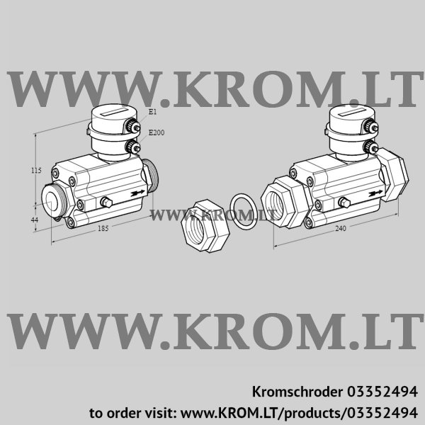 Kromschroder DM 16R25-160, 03352494 flow meter, 03352494