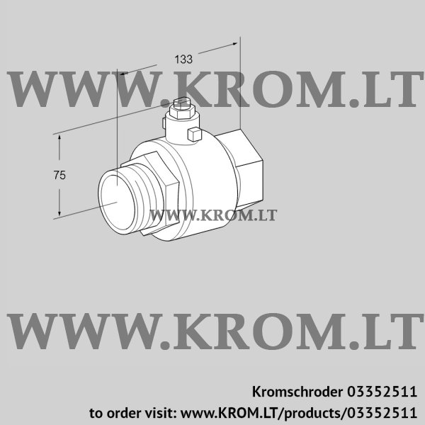 Kromschroder GEH 50R50, 03352511 flow adjusting cock for gas, 03352511