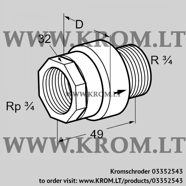 Kromschroder TAS 20IA50M, 03352543 thermal equipment trip, 03352543