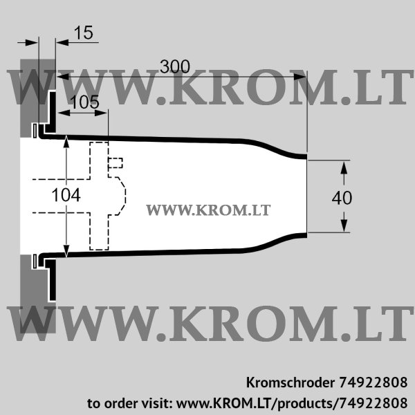 Kromschroder TSC 100B040-300/105-Si-1500, 74922808 ceramic tube set, 74922808