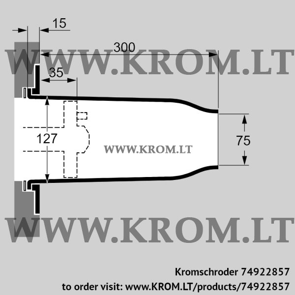 Kromschroder TSC 125B075-300/35-Si-1500, 74922857 ceramic tube set, 74922857