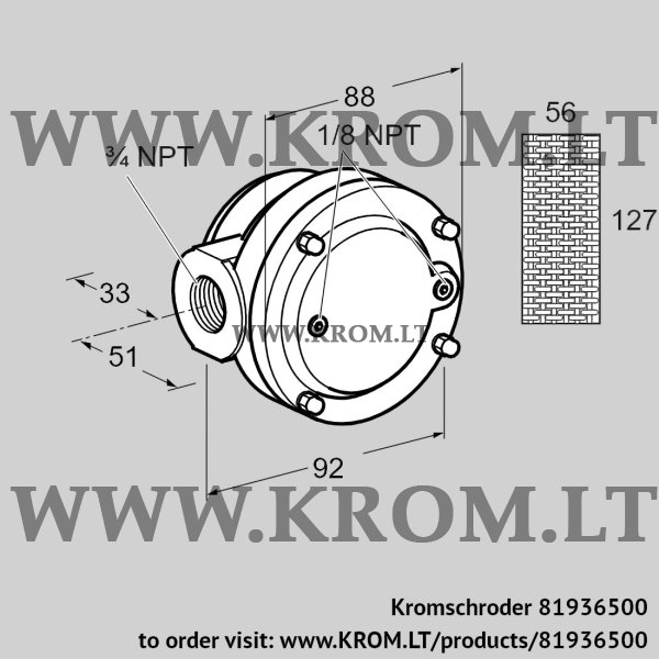 Kromschroder GFK 20TN40-3, 81936500 gas filter, 81936500