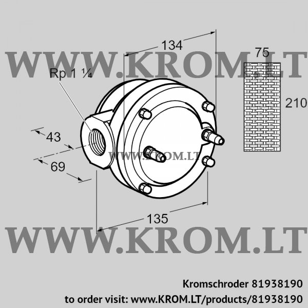 Kromschroder GFK 32R10-6, 81938190 gas filter, 81938190