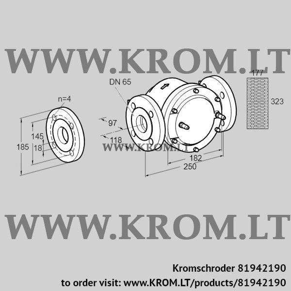 Kromschroder GFK 65F10-6, 81942190 gas filter, 81942190