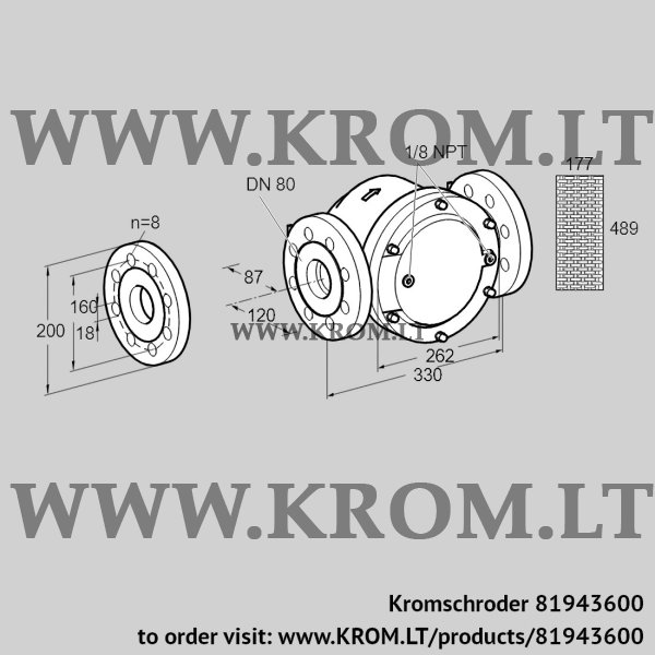 Kromschroder GFK 80TA40-3, 81943600 gas filter, 81943600