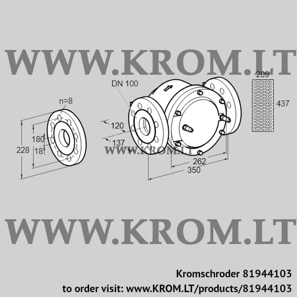 Kromschroder GFK 100F60-6, 81944103 gas filter, 81944103