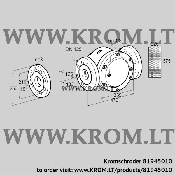 Kromschroder GFK 125F10-3, 81945010 gas filter, 81945010