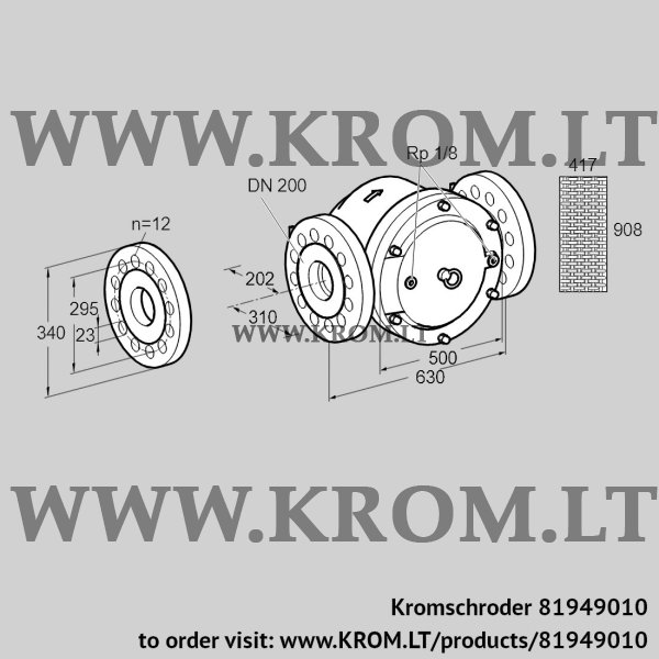 Kromschroder GFK 200F10-3, 81949010 gas filter, 81949010