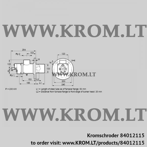 Kromschroder BIO 100KM-50/35-(84)E, 84012115 burner for gas, 84012115